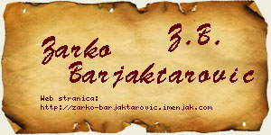 Žarko Barjaktarović vizit kartica